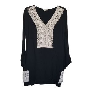 Franchesca's Embroided Bell Sleeve Midi Dress